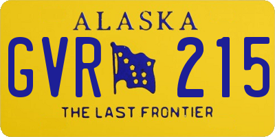AK license plate GVR215