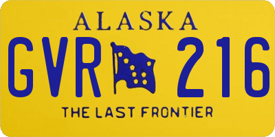 AK license plate GVR216