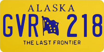 AK license plate GVR218