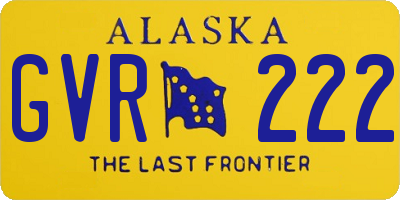 AK license plate GVR222