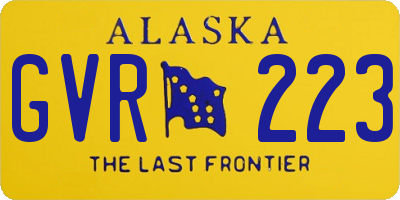 AK license plate GVR223