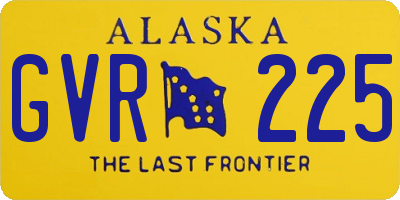 AK license plate GVR225