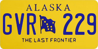 AK license plate GVR229