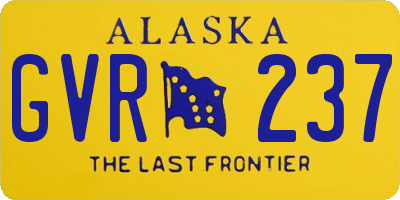 AK license plate GVR237