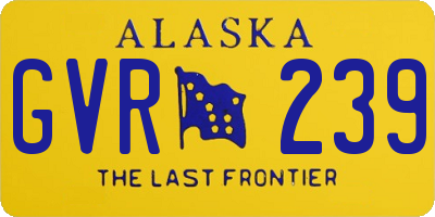 AK license plate GVR239
