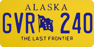 AK license plate GVR240