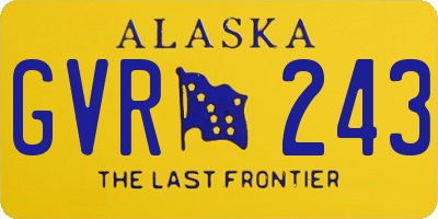 AK license plate GVR243