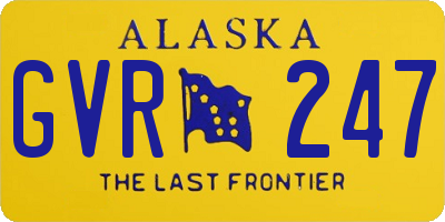 AK license plate GVR247