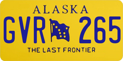 AK license plate GVR265
