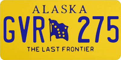 AK license plate GVR275