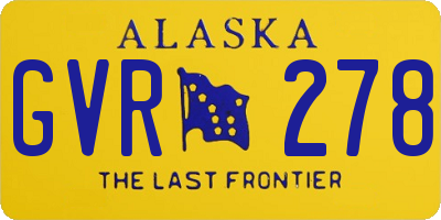 AK license plate GVR278