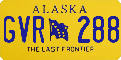 AK license plate GVR288