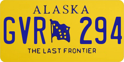 AK license plate GVR294