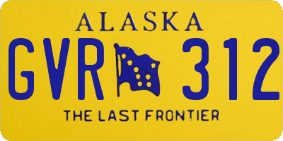AK license plate GVR312