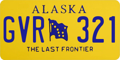 AK license plate GVR321