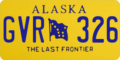 AK license plate GVR326