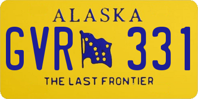 AK license plate GVR331