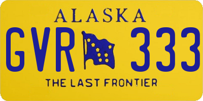 AK license plate GVR333