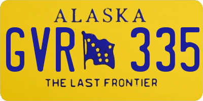 AK license plate GVR335