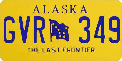 AK license plate GVR349