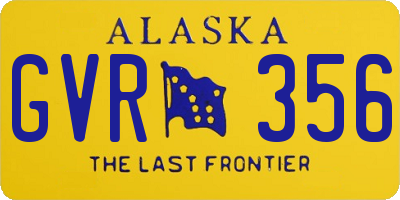 AK license plate GVR356