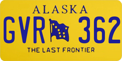 AK license plate GVR362