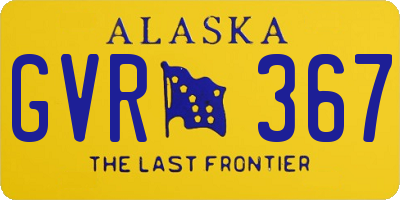 AK license plate GVR367
