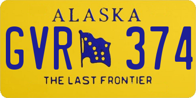 AK license plate GVR374