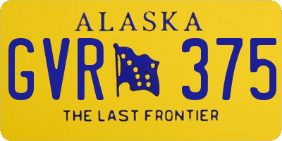 AK license plate GVR375