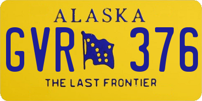 AK license plate GVR376