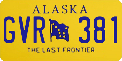 AK license plate GVR381