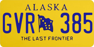 AK license plate GVR385