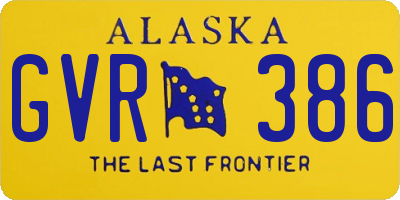 AK license plate GVR386
