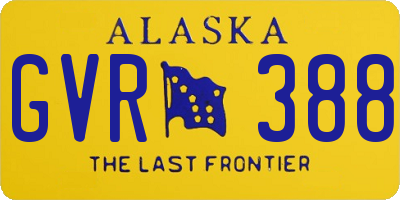 AK license plate GVR388