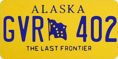 AK license plate GVR402