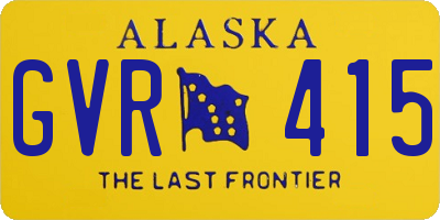 AK license plate GVR415