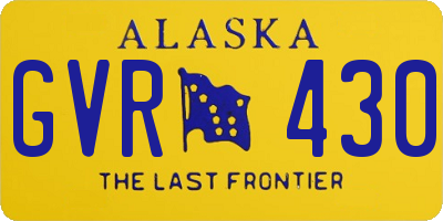 AK license plate GVR430