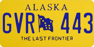 AK license plate GVR443