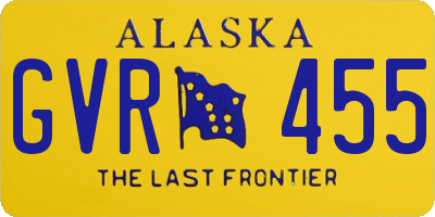 AK license plate GVR455