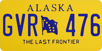 AK license plate GVR476