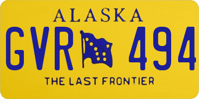 AK license plate GVR494