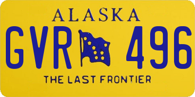 AK license plate GVR496