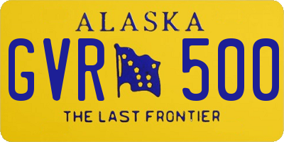 AK license plate GVR500