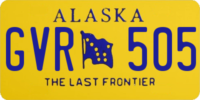 AK license plate GVR505