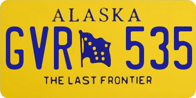AK license plate GVR535