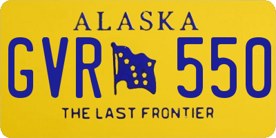 AK license plate GVR550