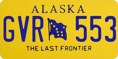 AK license plate GVR553