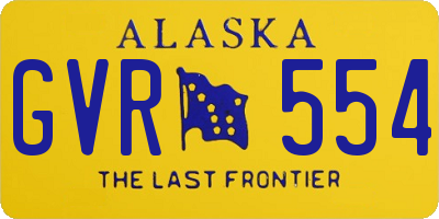 AK license plate GVR554