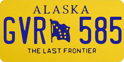 AK license plate GVR585