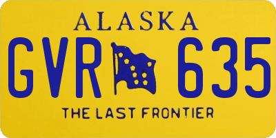AK license plate GVR635